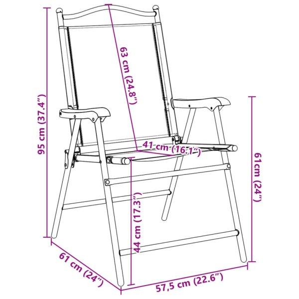 vidaXL 2 db melange szürke acél és textilén összecsukható kerti szék