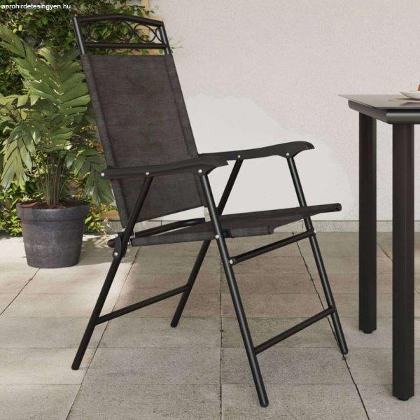 vidaXL 8 db melange szürke acél és textilén összecsukható kerti szék