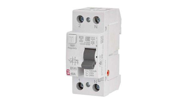 ETI Fi relé 2P 40A/100mA A osztály áramvédő kapcsoló EFI-P2 A 40/0.1
2061122