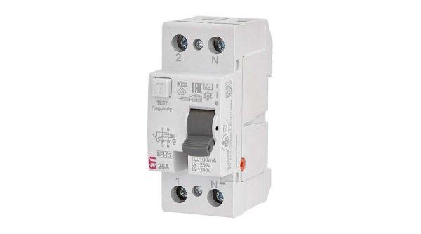 ETI Fi relé 2P 25A/100mA A osztály áramvédő kapcsoló EFI-P2 A 25/0.1
2061121
