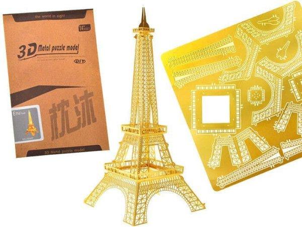Arany fém 3D puzzle Eiffel-torony #1716