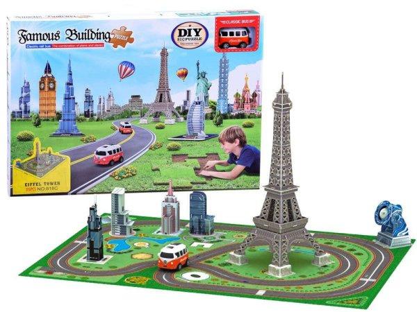 Puzzle 3D Eiffel-torony szőnyeg, Big Ben játék autó #2536