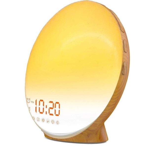 Tarka Smart LED lámpa ébresztéshez vagy olvasáshoz, FM rádió órával és
ébresztővel, barna