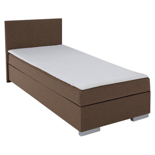 Boxspring ágy, egyszemélyes, barna, 90x200, univerzális, ADARA