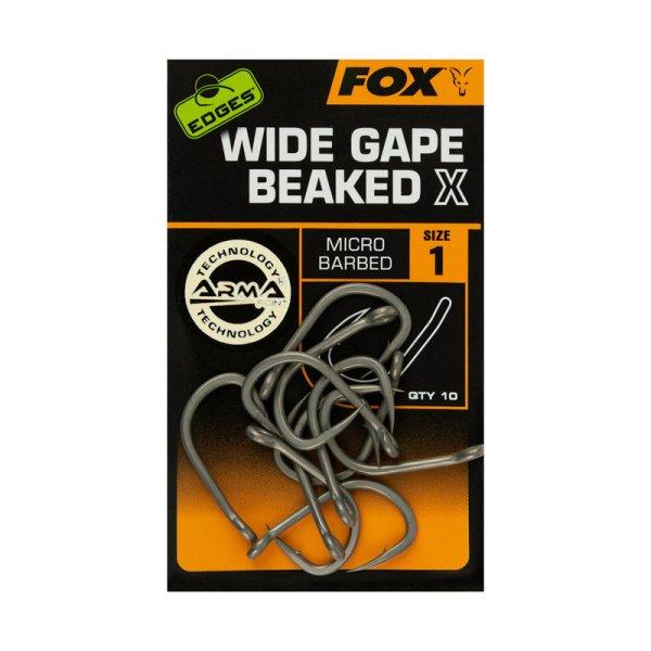 Fox Edges™ Wide Gape Beaked X size 1 bojlis horog 10db (CHK224)