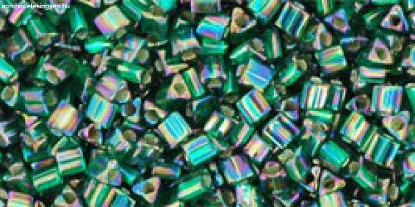 Toho háromszög gyöngy - 2036 - Silver-Lined Rainbow Green Emerald - 11/0