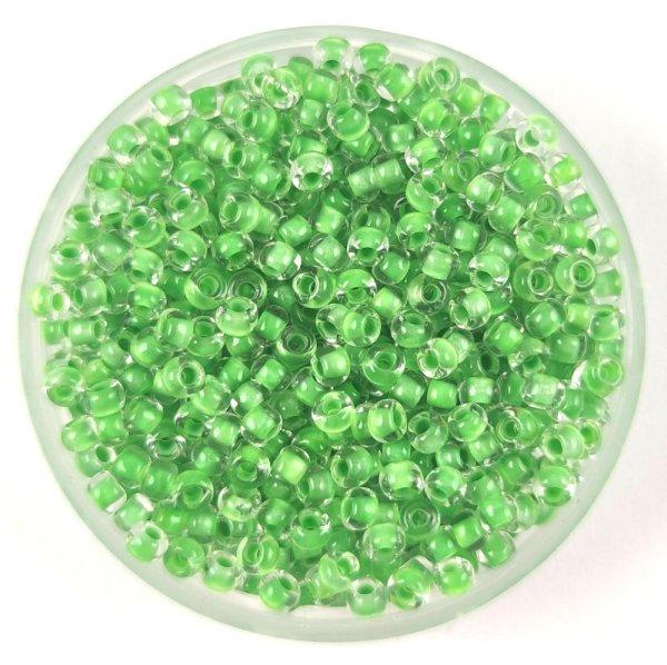 Preciosa cseh kásagyöngy - Light Green Lined Crystal - 10/0