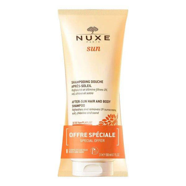 Nuxe Napozás utáni sampon készlet testre és hajra Sun
(After-Sun Hair & Body Shampoo Duo) 2 x 200 ml