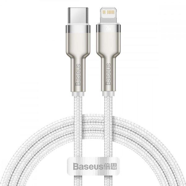 USB-C kábel a Lightning Baseus Cafule-hez, PD, 20 W, 1 m (fehér)