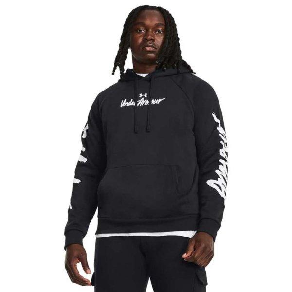 UNDER ARMOUR-UA Rival Fleece Graphic HD-BLK Fekete S