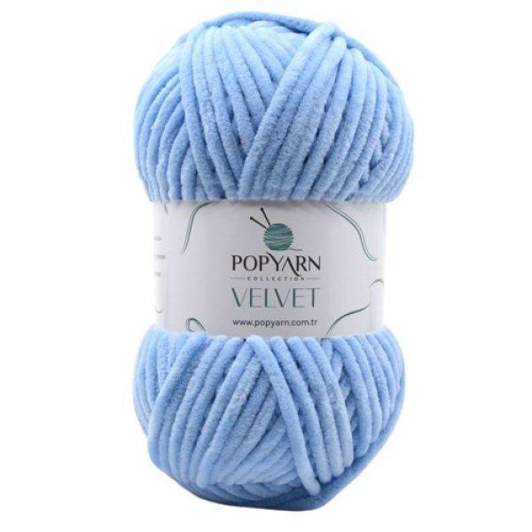 Popyarn Velvet zsenília fonal 100 g világoskék