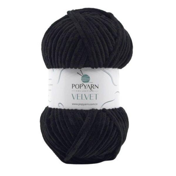 Popyarn Velvet zsenília fonal 100 g fekete