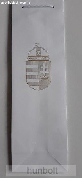 Arany címeres, italos, dísztasak 11,5x8x37 cm - fehér