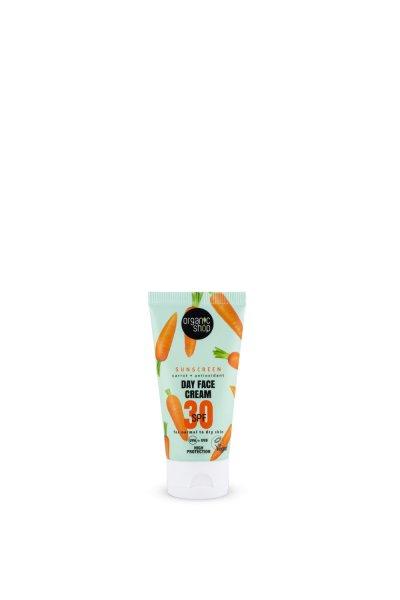 Organic Shop fényvédő nappali arckrém sárgarépával és antioxidánsokkal
spf30 normál és száraz bőrre 50 ml