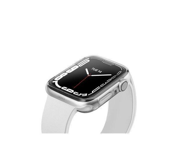 Uniq Glase Dual Pack Apple Watch S8/S7 45mm szilikon tok, átlátszó/fekete