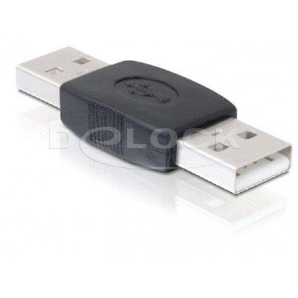 Delock USB-A 2.0 - USB-A 2.0 M/M adapter fekete