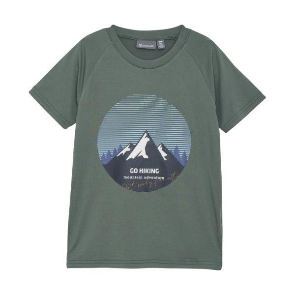 COLOR KIDS-T-shirt W. Print - S/S, dark forest Zöld 122