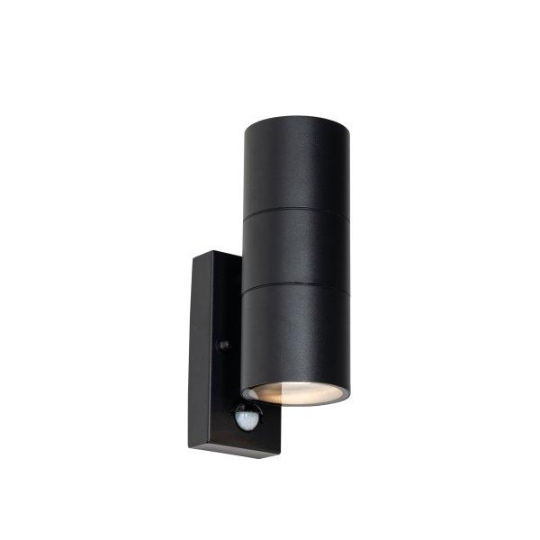 Kültéri fali lámpa fekete 2 fényes AR70 mozgásérzékelővel - Duo