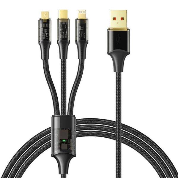 3 az 1-ben USB-USB-C / Lightning / Micro USB kábel, Mcdodo CA-3330, 1,2 m
(fekete)