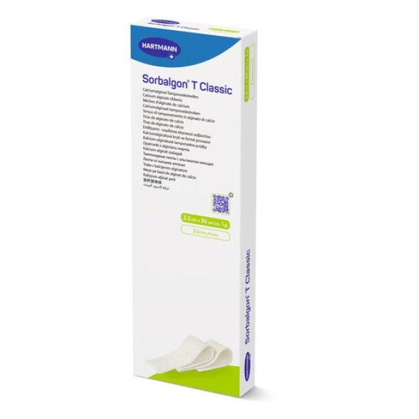 Sorbalgon® T Classic kalcium-alginát kötszer (2,5x30 cm; 1g; 3 db)