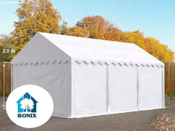 Professzionális tároló sátor 4x6 m ponyva PVC 800 erősített szerkezettel
padlókerettel fehér