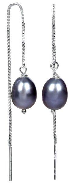 JwL Luxury Pearls Ezüst lánc fülbevaló metálkék
gyönggyel JL0207