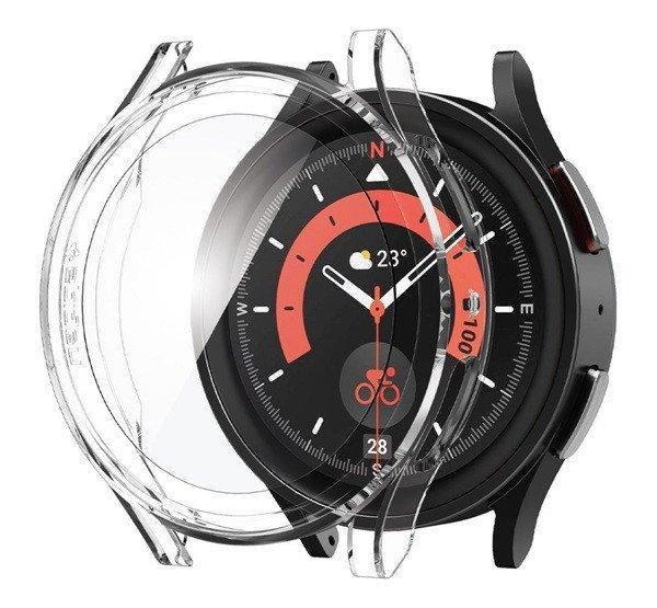 SPIGEN THIN FIT műanyag óra keret (közepesen ütésálló + kijelzővédő
üveg) ÁTLÁTSZÓ Samsung Galaxy Watch 5 Pro eSIM 45 mm (SM-R925)