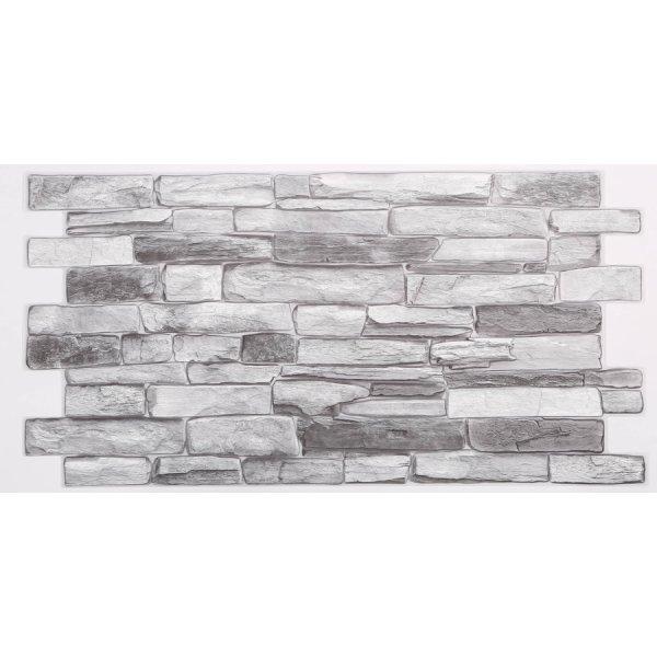 FLEXWALL PVC falpanel Grey Stone szürke kő PVC falpanel 98x49,5 cm, beltéri
falburkolat