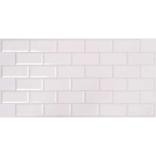 FLEXWALL PVC falburkolat Grey Seam Fehér csempe, szürke fuga PVC falpanel
96x48 cm