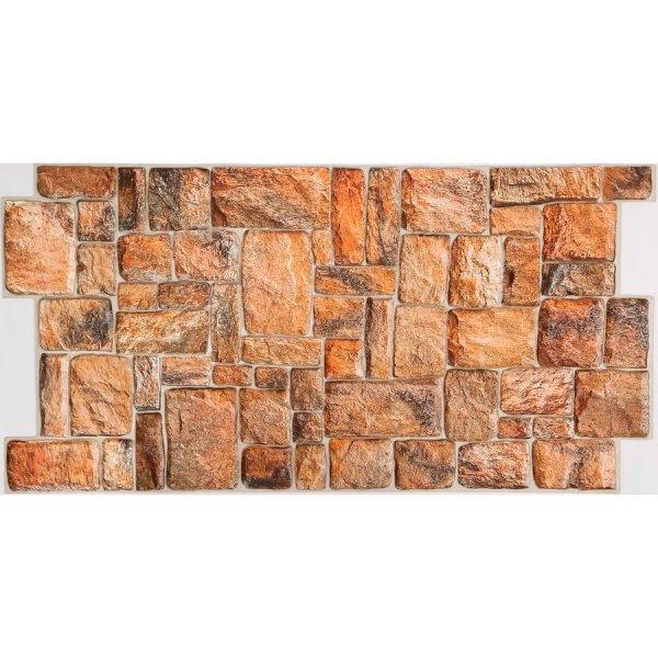 FLEXWALL PVC falpanel Natural Stone kő barna kőmintás 98x49,5 cm falburkolat