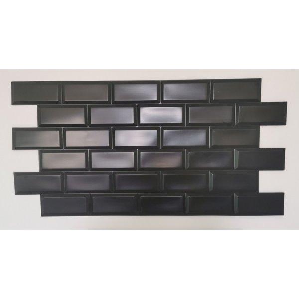 FLEXWALL PVC falpanel Black Unit Fekete csempe falburkolat konyha, fürdőszoba