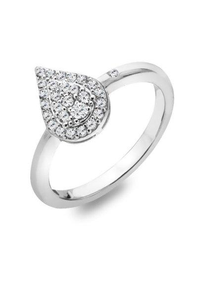 Hot Diamonds Elegáns ezüst gyűrű gyémánttal
és topázzal Glimmer DR255 52 mm