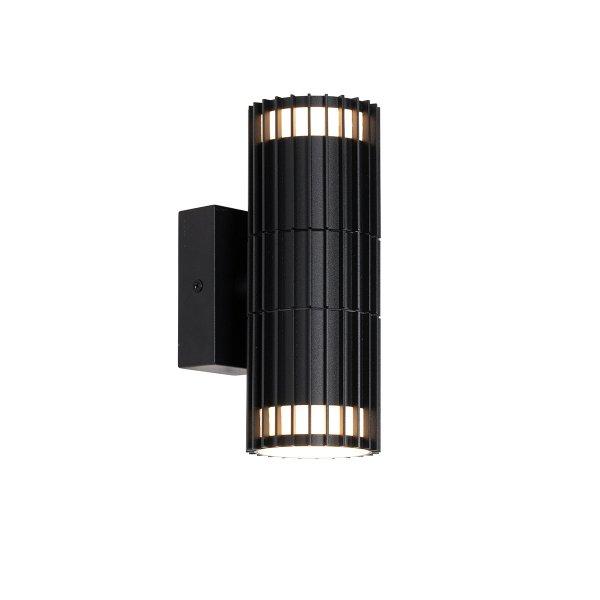 Design buiten wandlamp zwart 2-lichts IP44 - Boris