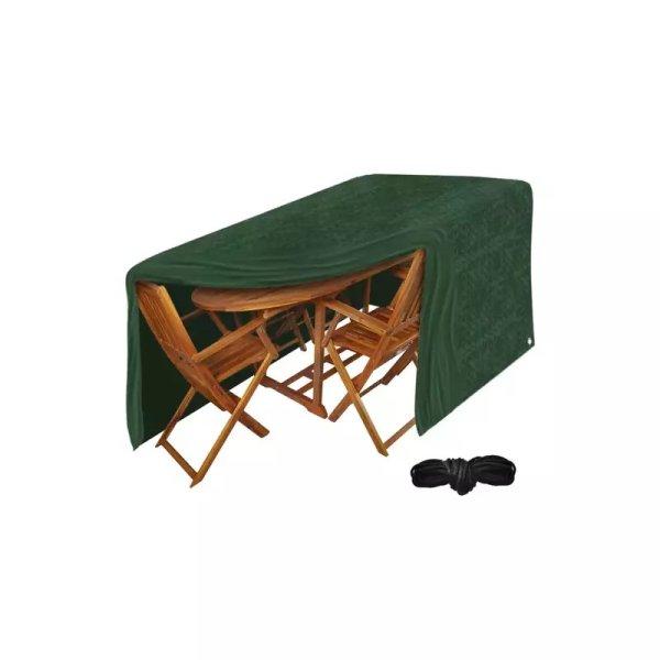 Kerti bútor-huzat, víz-, UV- és szélálló strapabíró anyagból,
100x180x240 cm méretben, zöld