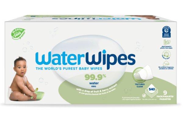 WATERWIPES Soapberry Nedves törlőkendők, műanyagmentes 9x60 db (540 db)