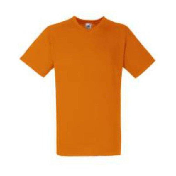 Fruit of the Loom F08 V-nyakú pamut póló, VALUEWEIGHT V-NECK T, Orange - XL