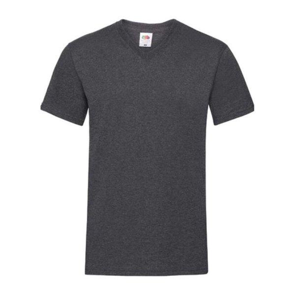 Fruit of the Loom F08 V-nyakú póló, VALUEWEIGHT V-NECK T, Dark Heather Grey -
XL