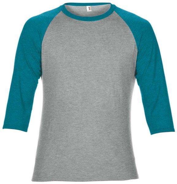 AN6755 3/4 ujjú tri-blend férfi póló Anvil, Heather Grey/Heather Galapagos
Blue-L