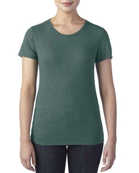 ANL6750 tri-blend környakas rövid ujjú Női póló Anvil, Heather Dark
Green-XL