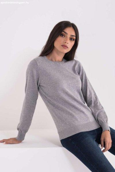 LWL9188 Környakas Női pamut pulóver Legend World Wide, Light Melange Grey-XL