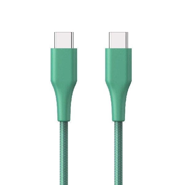 ER POWER Adat- és töltőkábel USB-C/USB-C, 1.2 m, zöld