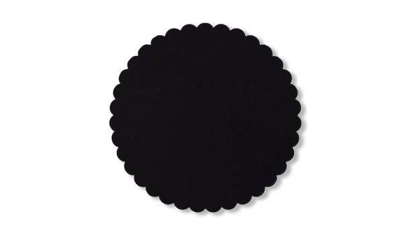 25 cm-es csillogós fekete fodros tortakarton 5 db