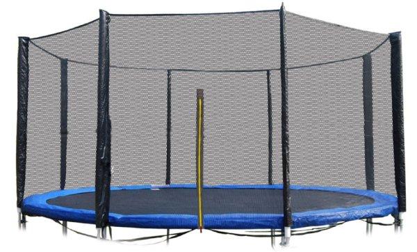 Kerti trambulin biztonsági hálóval, 366 cm átmérővel, 12 láb/8 oszloppal