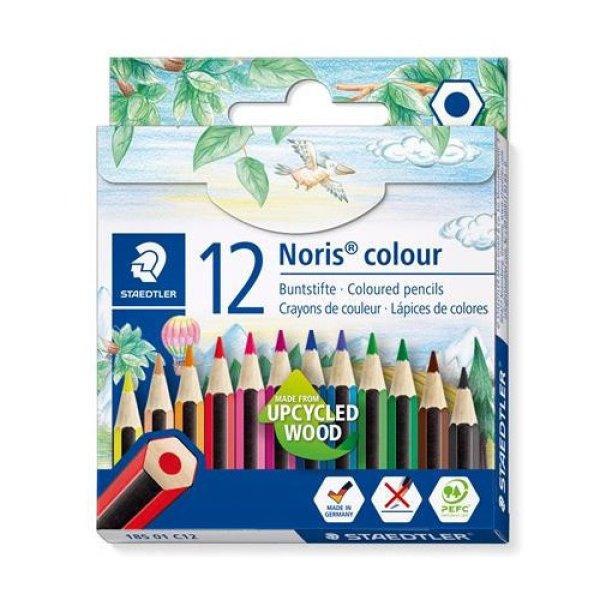 Színes ceruza készlet, hatszögletű, félhosszú, STAEDTLER "Noris
Colour 185", 12 különböző szín