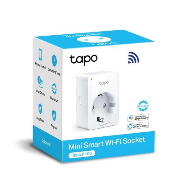 TAPO P100(4-PACK) 2300 W, Wi-Fi, 2.4 GHz ,Bluetooth 4.2 fehér okosaljzat (4 db)