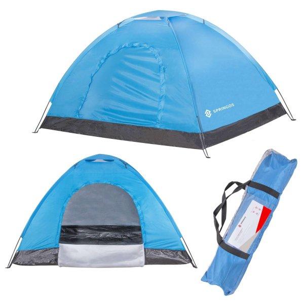 Springos Kétszemélyes kemping sátor 200x150 cm #kék