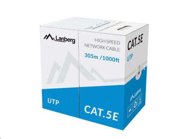 Lanberg UTP kábel, CCA, cat.5e, 305m, szürke (LCU5-11CC-0305-S)