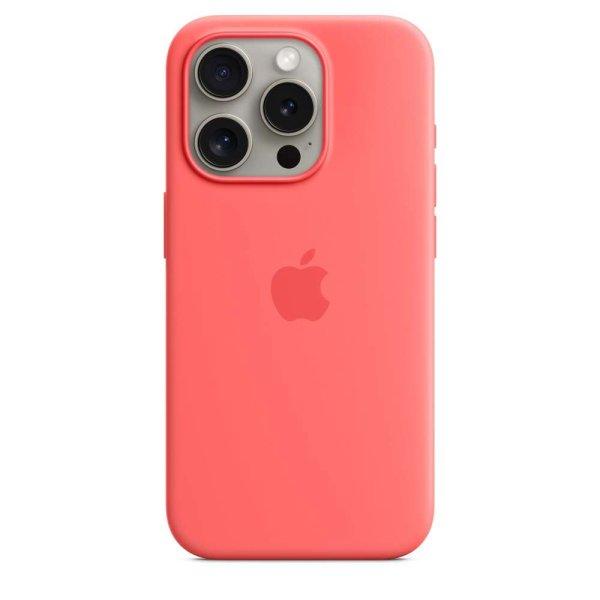 Apple iPhone 15 Pro MagSafe Gyári Szilikon Tok - Guava