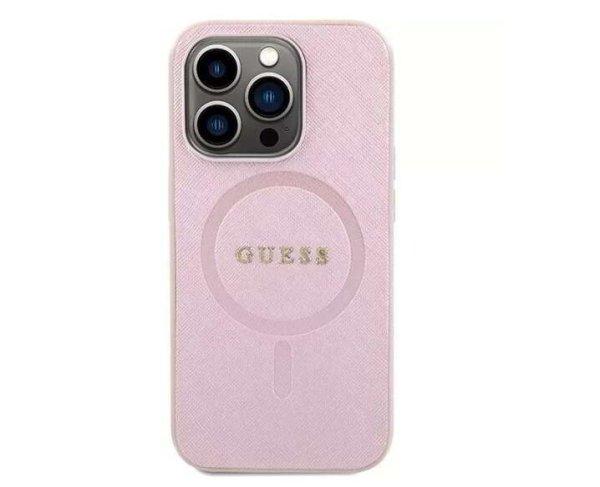 Guess Saffiano MagSafe Apple iPhone 15 Pro Tok - Rózsaszín