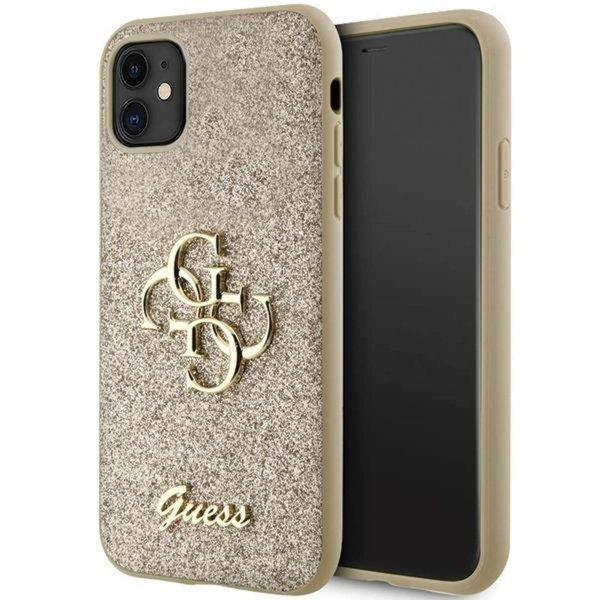 Guess GUHCN61HG4SGD tok iPhone 11 / Xr telefonhoz - arany Glitter Script Big 4G